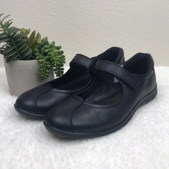 Ecco Blk Leather MaryJanes SZ 40/9-9.5 - Picture 2 of 8